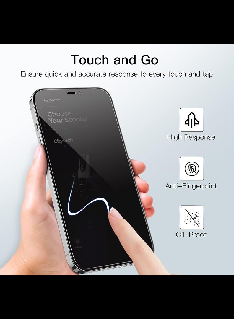 Case Up حماية شاشة خصوصية 2-Pack لجهاز آيفون 17 برو، صلابة 9H، 28° تحجب الرؤية، زجاج مقسى مضاد للتجسس [حماية خصوصية 100%] يدعم التعرف على الوجه، متوافق مع الجرابات، مقاوم للخدوش وسهل التركيب - Image 5